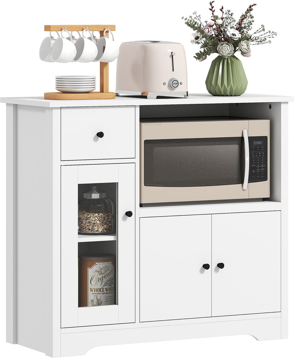 HOMCOM Magnetronkast Spaanplaat 80L x 35B x 72,2H cm Wit