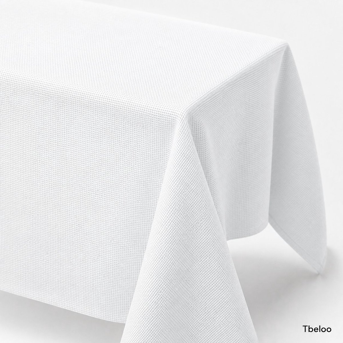 Tbeloo Tafelkleed Polyester Vierkant 130 x 130 cm - Wit - Lotus Effect, Afneembaar, voor Eettafel en Feest