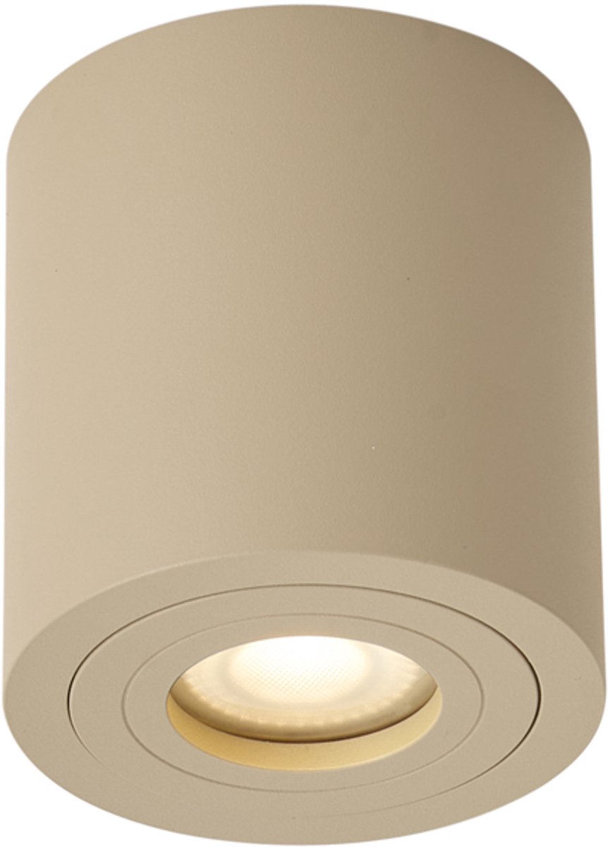 Qazqa ip44 spotlights - Capa - taupe , max. 10W, geschikt voor led, 9cm, rond, IP44, ideale badkamerlamp, buitenverlichting lamp
