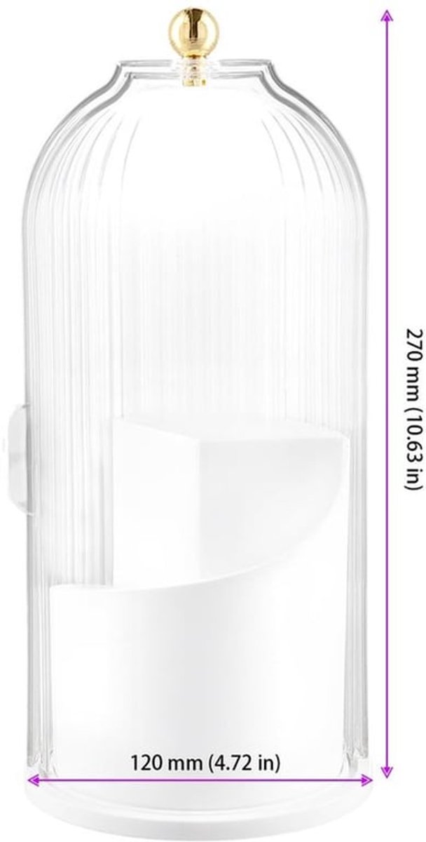 Make-up Organizer Draaibaar - 3 Compartimenten - Cosmetica Organizer - Make-up Borstelhouder - Deksel - Duurzaam Kunststof