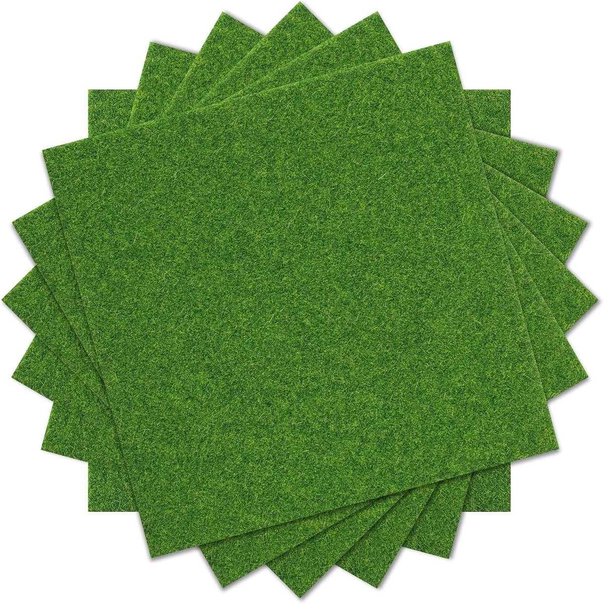 6 Stuks Nepgroen voor Creatieve Projecten, 15 x 15 cm Kunstgras Decoratie, Miniatuur Grassen voor DIY Tuin en Schaalmodelbouw