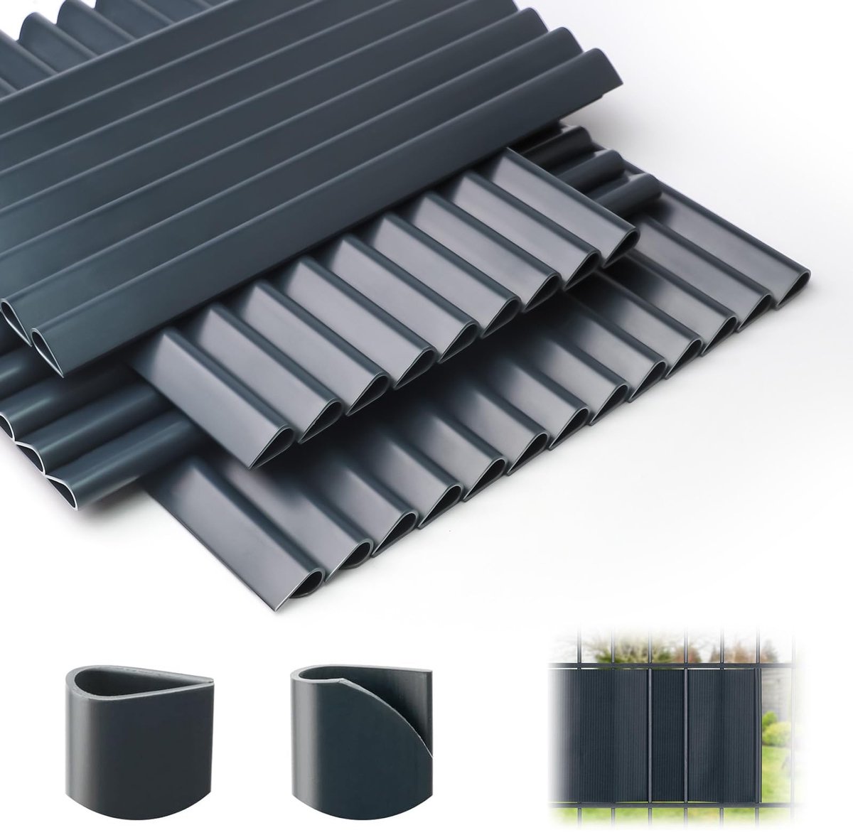Solidchoice - PVC Montageclips voor Privacystrips, Set van 40