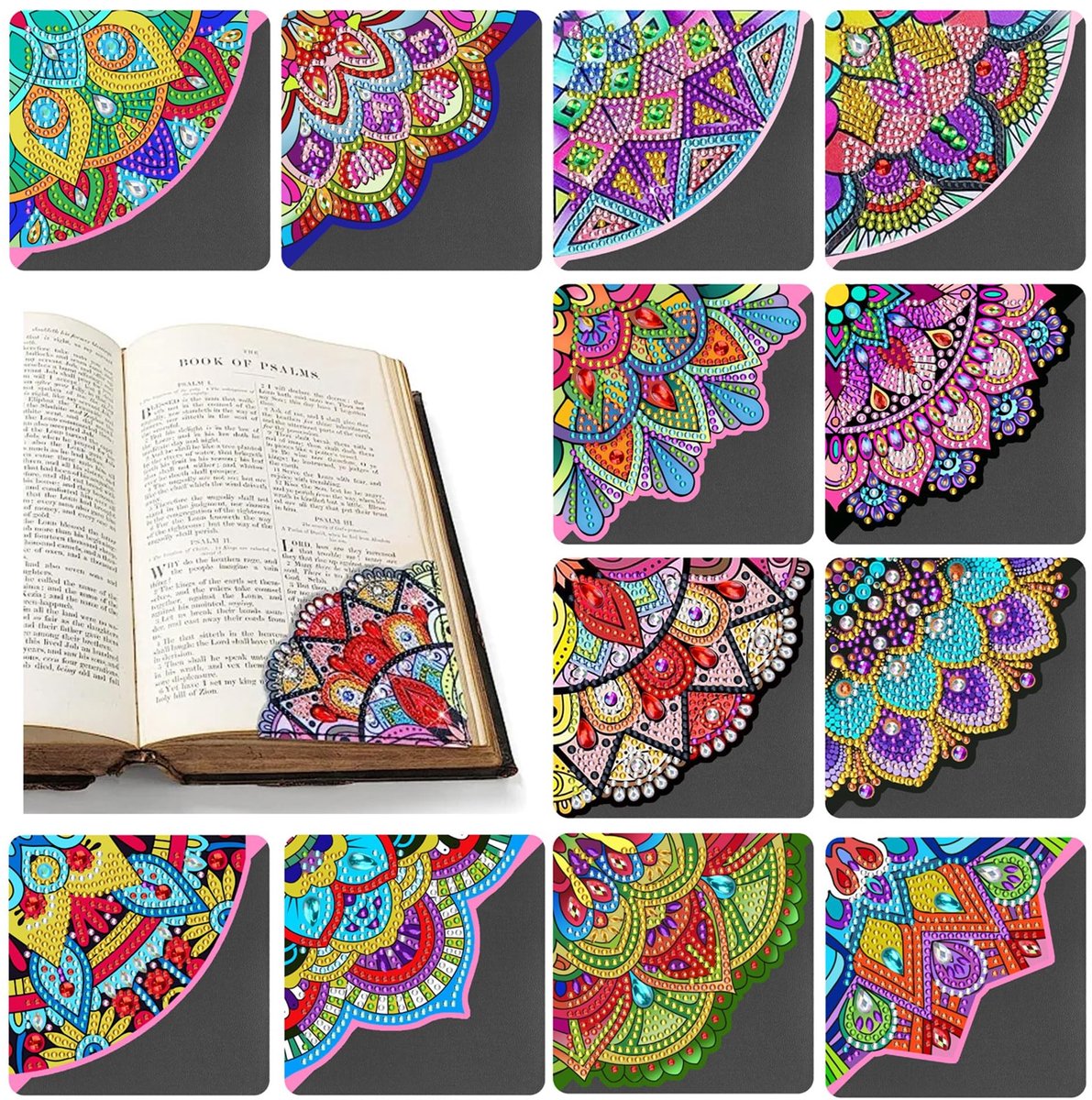 Solidchoice - Mandala Diamant Schilderen Hoekbookmark Set van 12