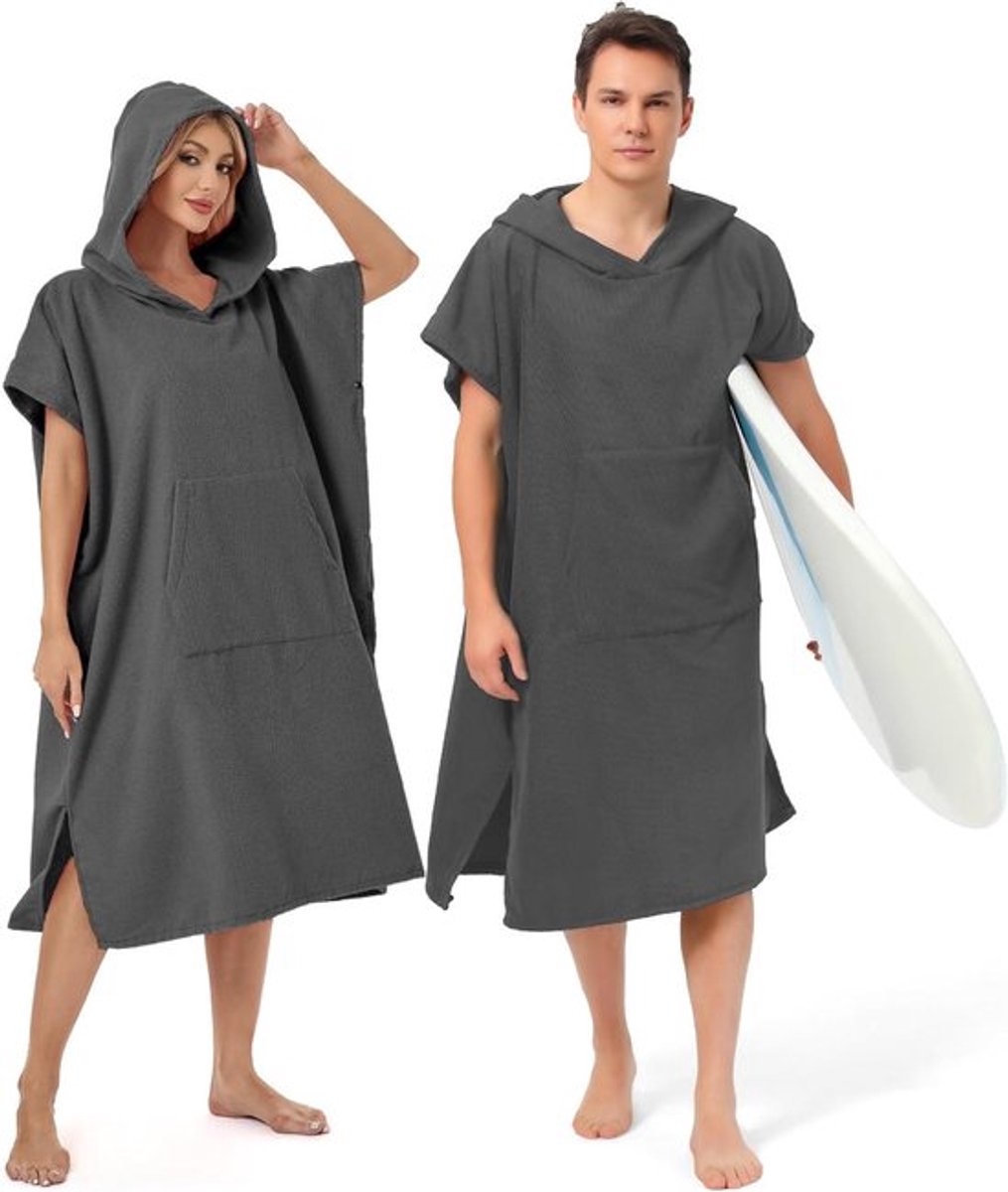 Surf Poncho voor Heren en Dames - Dikke, Sneldrogende Handdoek Poncho met Capuchon voor Strand en Zwemmen - Ideaal voor Surfen en Veranderen