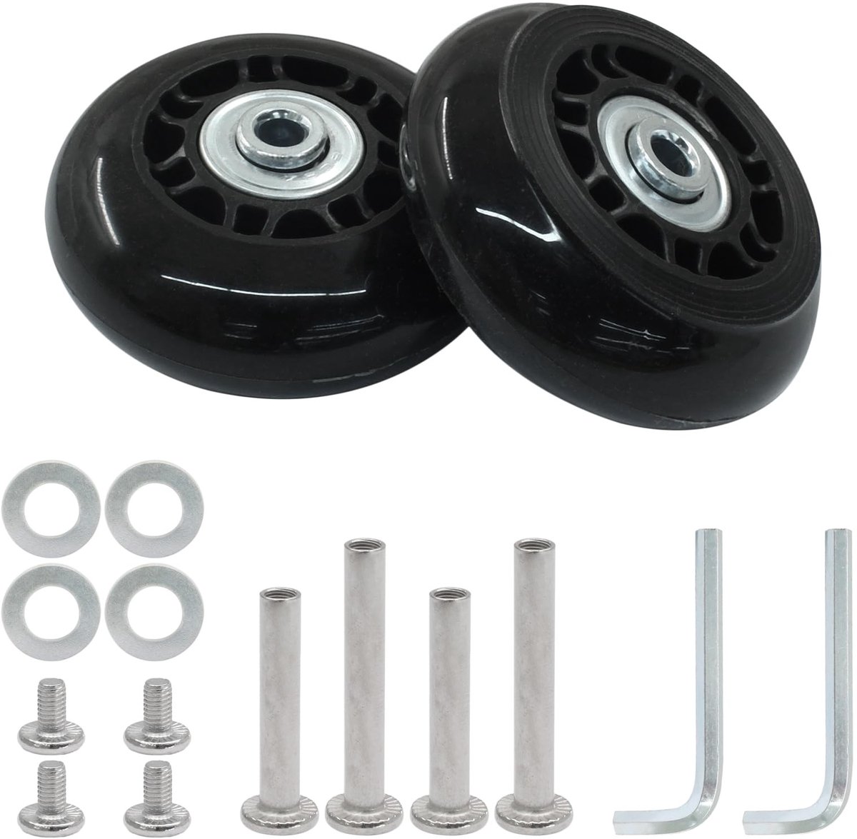 Solidchoice - Set van 2 Vervangwielen voor Koffers met Installatieaccessoires