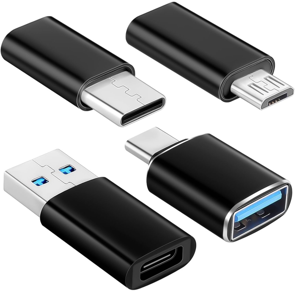 Solidchoice - Set van 4 USB C naar USB Adapters voor Diverse Apparaten