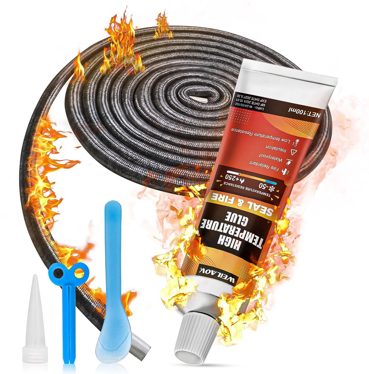 Solidchoice - Hoge Temperatuur Lijm en Silicone Kit voor Kachels