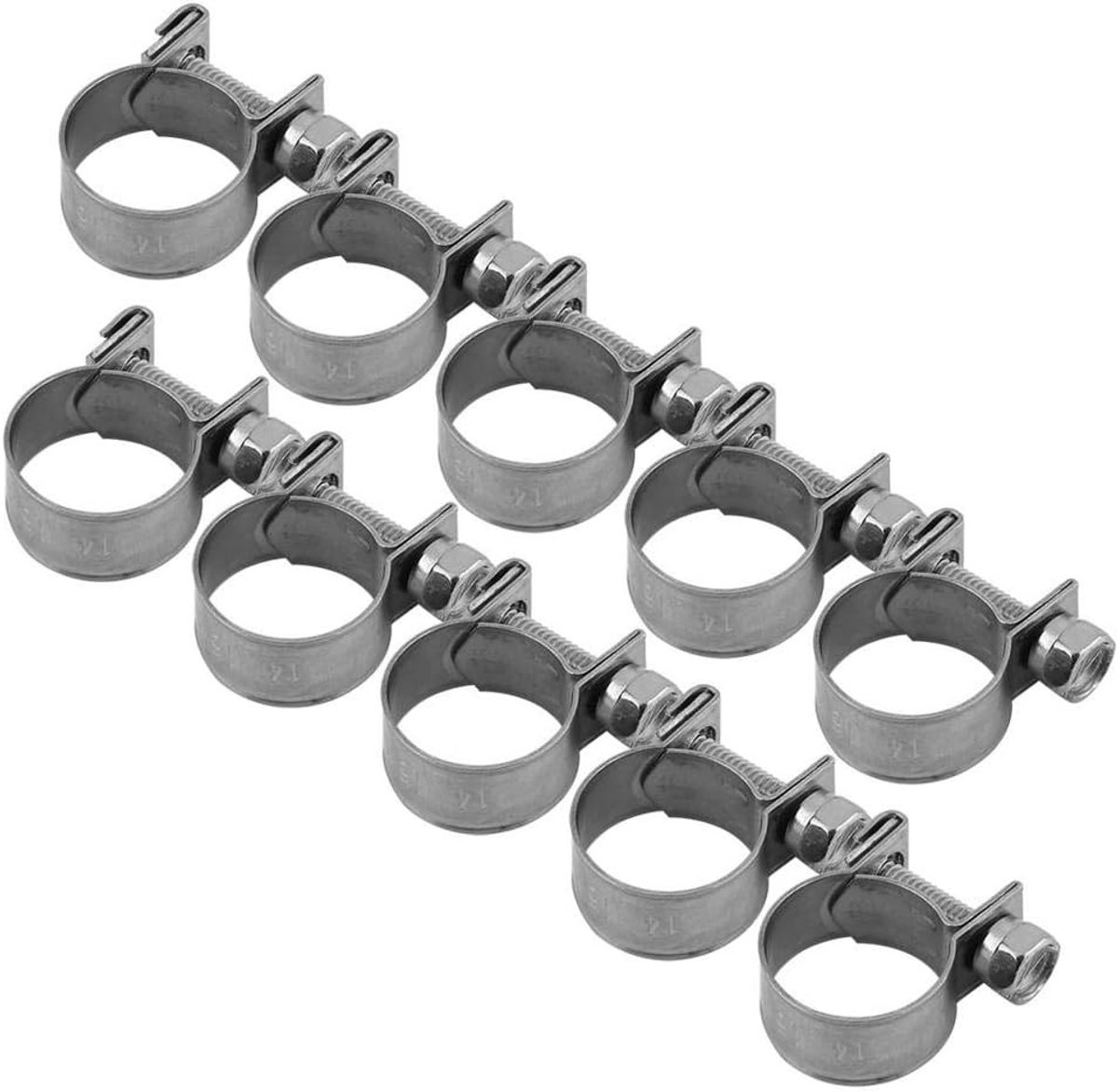 RVS Slangklemmen Set van 10 Stuks voor Brandstofslangen en Tuinslangen 14-16mm, Duurzaam en Roestvrij