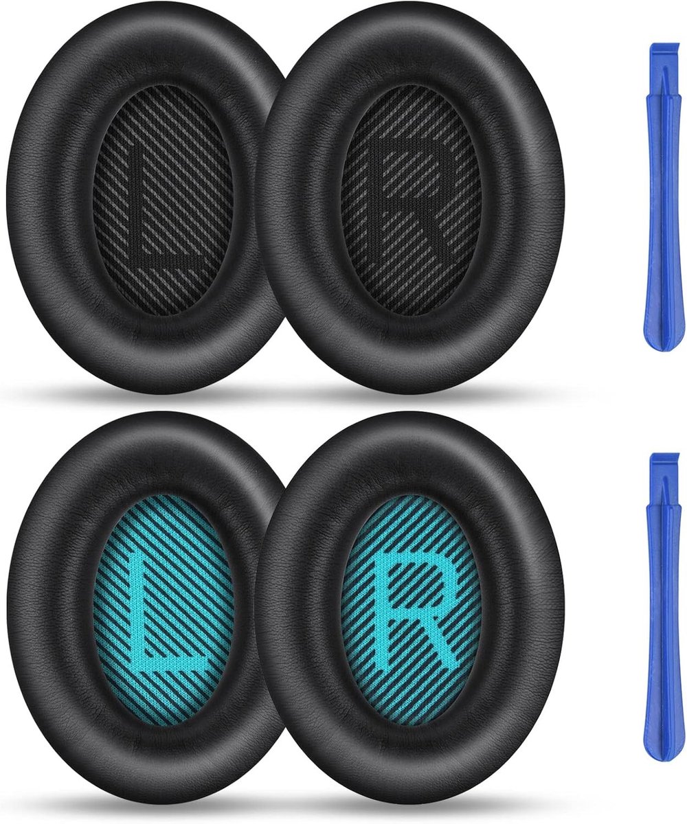 Vervangende Oorkussens voor Bose Hoofdtelefoons, 2 Paar, Geschikt voor QuietComfort en SoundLink Modellen, Zwart en Blauw