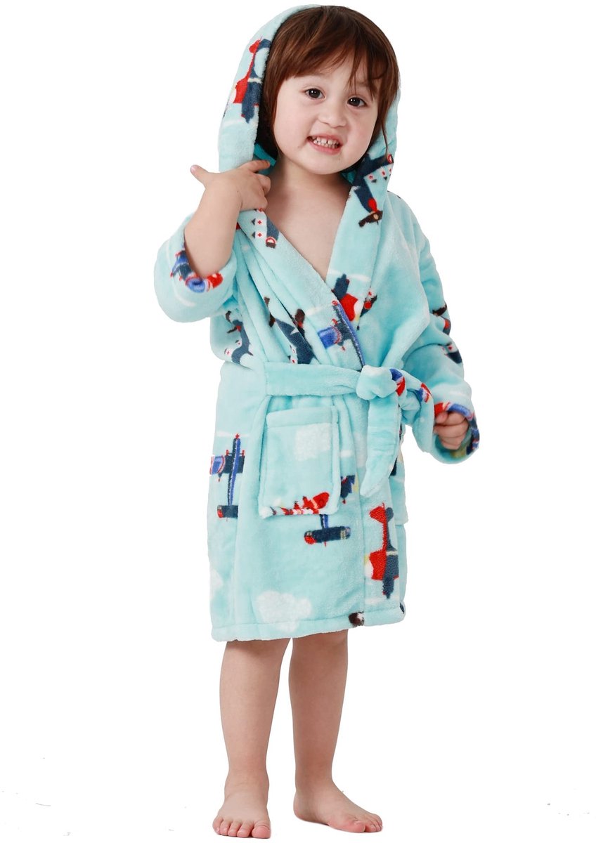 Solidchoice - Kinderen Badjas met Kap en Schattige Print