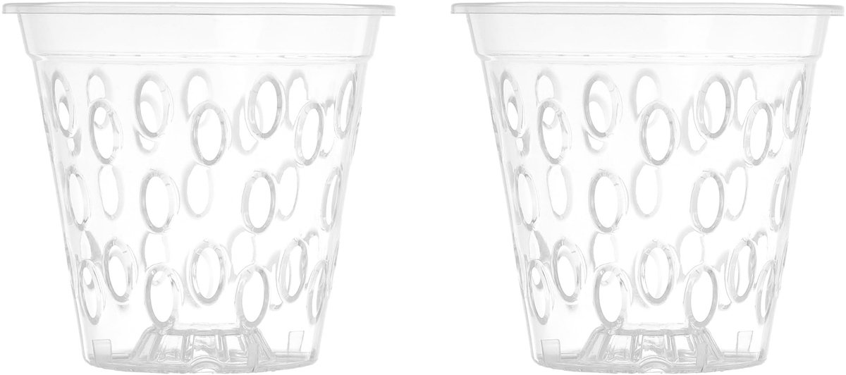 Solidchoice - Transparante Plastic Orchidee Pot Ø 14 cm (Set van 2)
