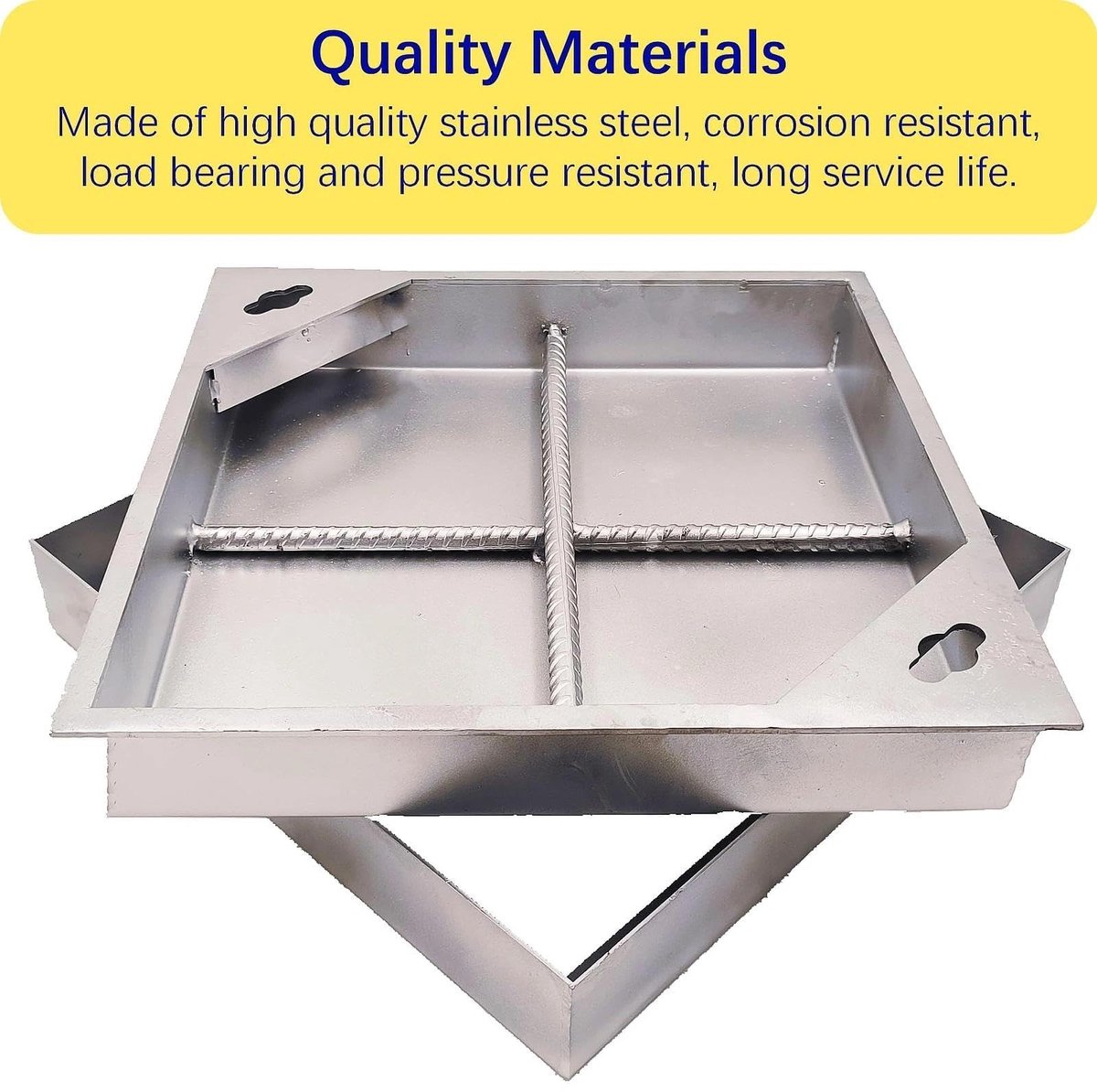 Solidchoice - RVS Vierkant Inspectiedeksel met Frame 30 x 30 cm