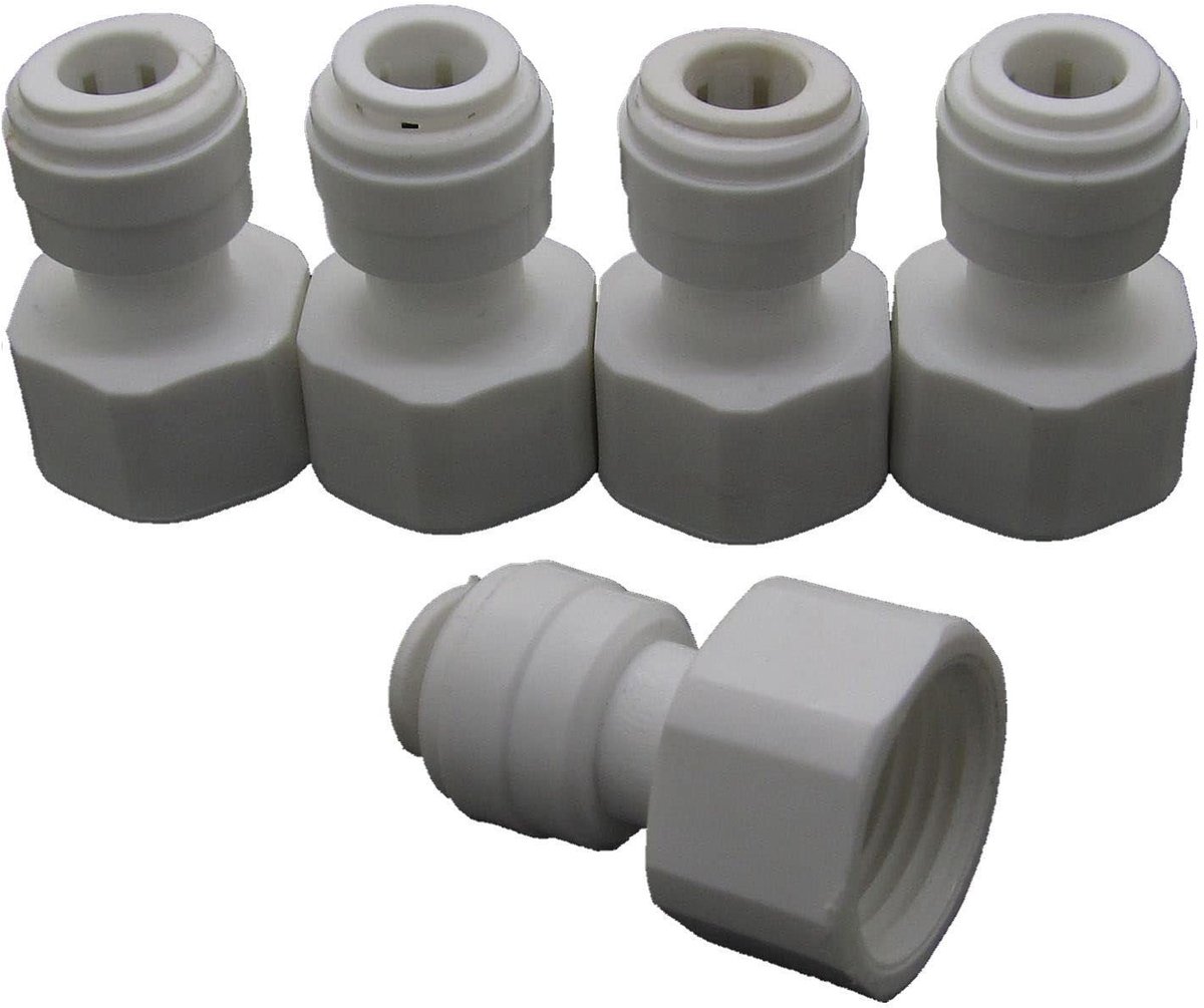 Solidchoice - Set van 5 Plastic Snelle Koppelingen voor Waterfilters, Wit