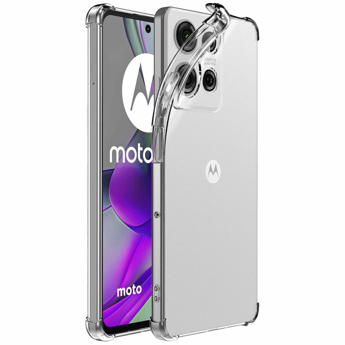 Geschikt voor Motorola Edge 50 Neo Telefoonhoesje Transparant met Stootrand - Clear Case Shockproof TPU Siliconen Back Cover Case Doorzichtig - Smartphonica geschikt voor Motorola Edge 50 Neo