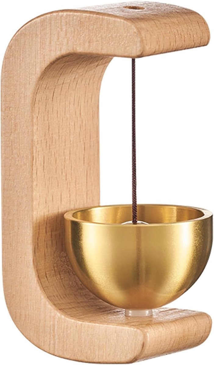Casalora Magnetische Deurbel – Vintage Houten Deurbel met Messing Bel – Zelfklevende Draadloze Deurbel – Winkelbel voor Voordeur, Winkel, Tuin of Muur – Decoratie & Housewarming Cadeau