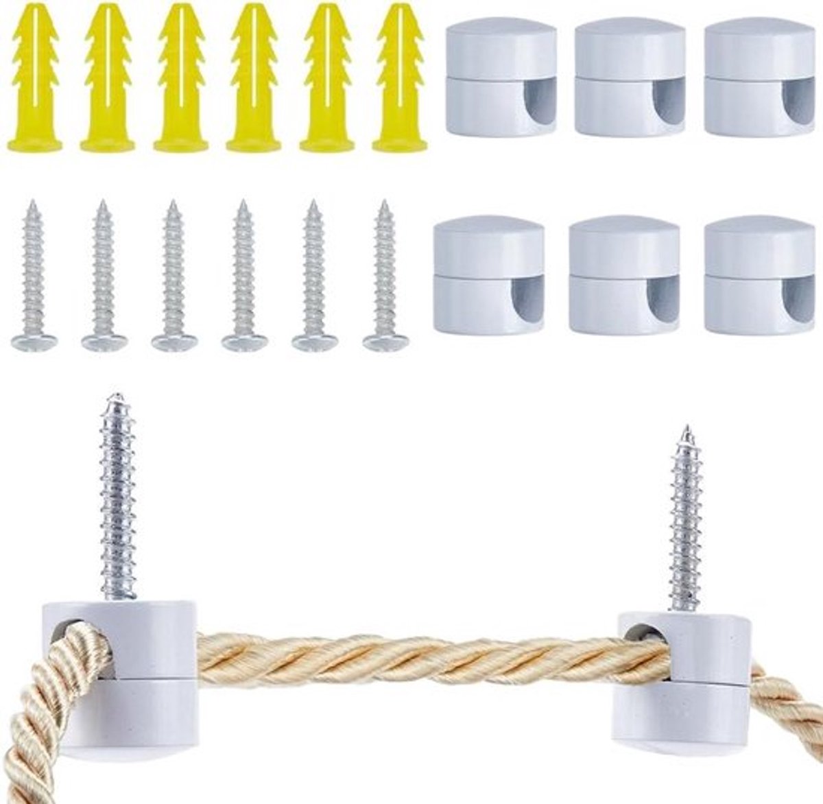 Plafondhaken - Wit - Hanglampen - Aluminium - Plafondophanging - Swag-haken - Super load - Geschikt voor 8 stuks hanglampen
