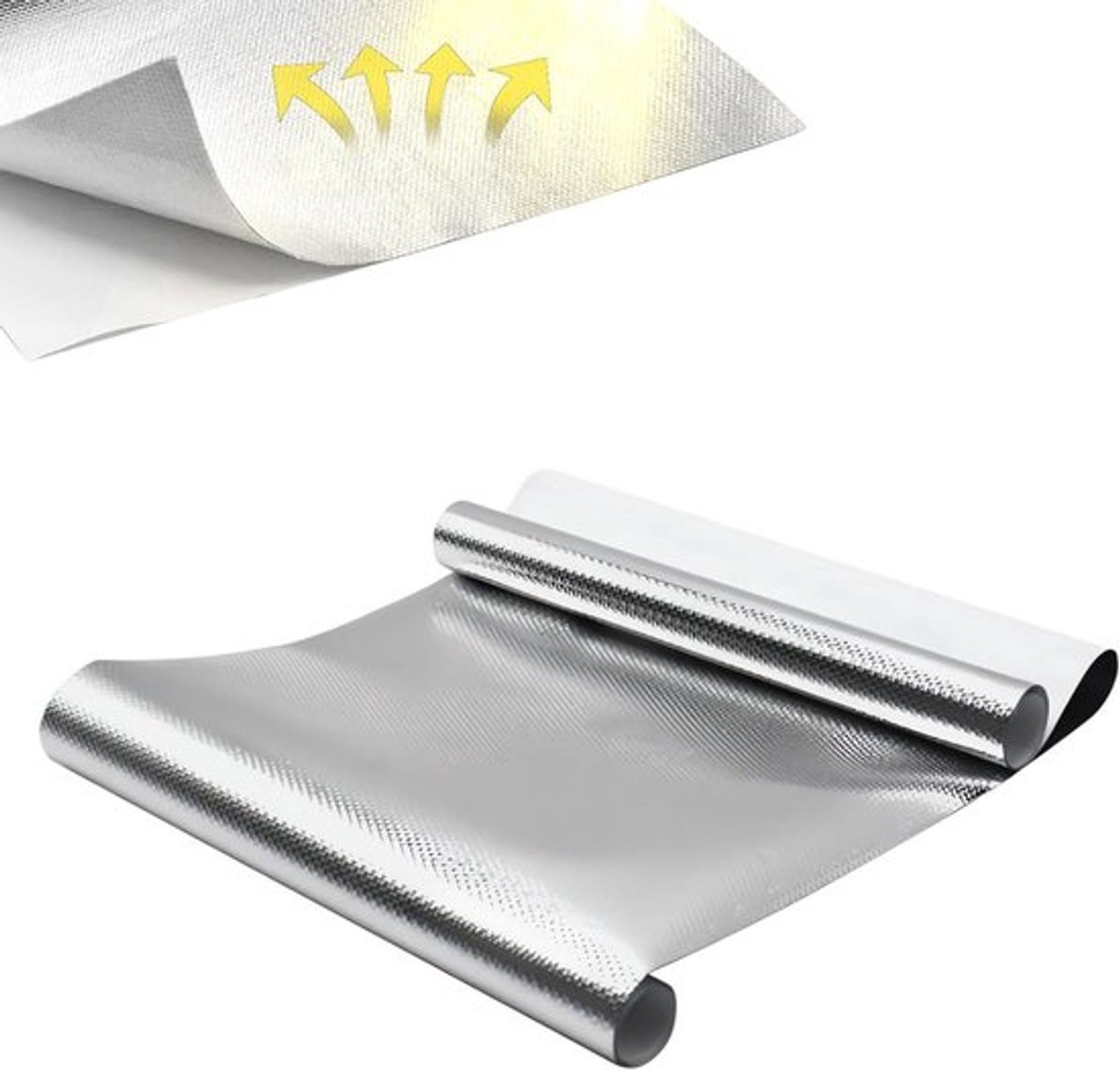 Zelfklevende Warmtebeschermmat, 60 cm x 200 cm, Aluminium Warmtebeschermfolie, Temperatuurbestendig, Ideaal voor Snijden en Bescherming van Oppervlakken