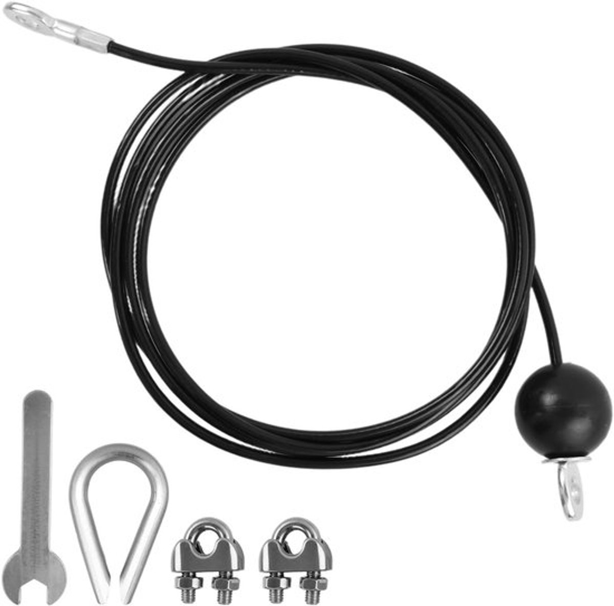 Multifunctionele Fitness Kabel van 5mm, Geschikt voor Thuisgym, Lat Machine en Pulley Apparatuur, Inclusief Clips en U-Vormige Beugel