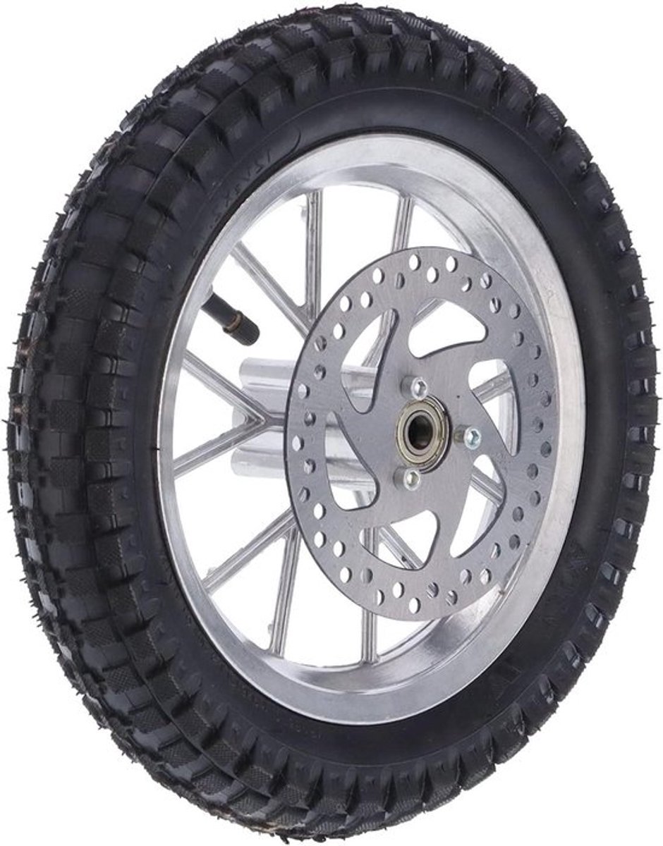 Voorwielband en Velg - Rubberen Band - Metalen Velg - Mini-pocketfiets - Mini-crossmotor - Geschikt voor 2-takt - Zilver - 12,5 X 2,75 Inch - Compatibel met B-model