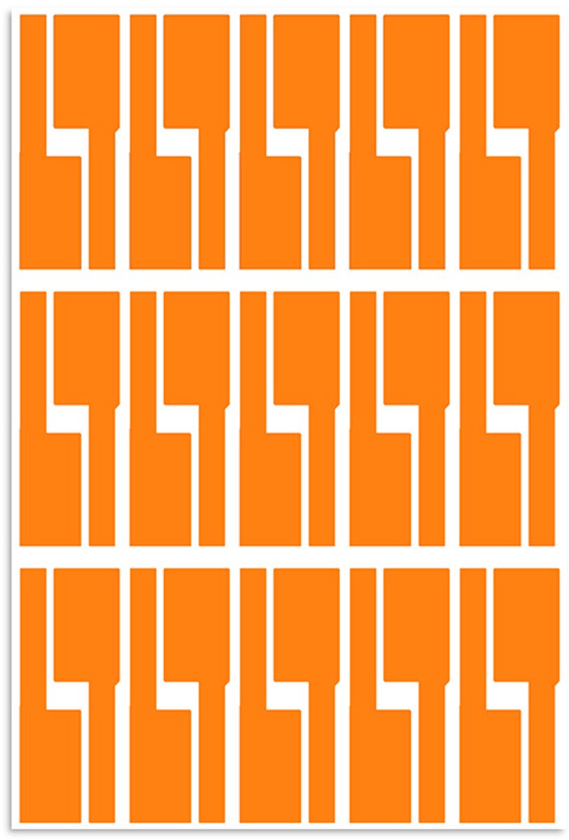 10 kabel-/elektrische identificatiestickers, zelfklevend, 300 stuks, sterke kleeflaag, waterdicht en scheurvast,oranje kleur