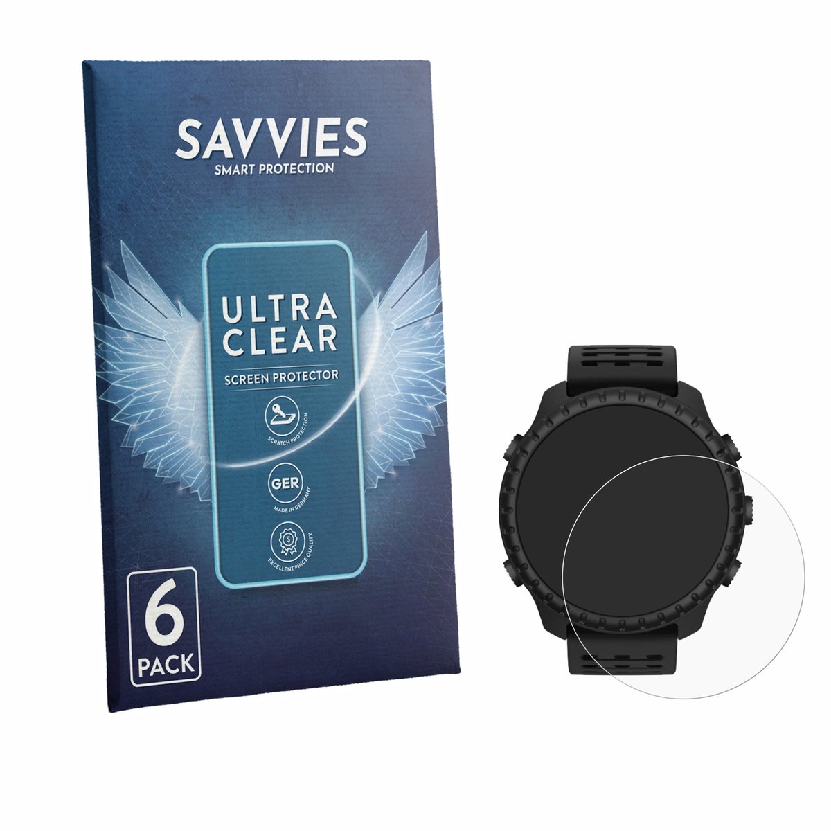 Savvies - Screenprotector voor Suunto Core 2 - Folie Beschermfolie transparant 6 Stuks