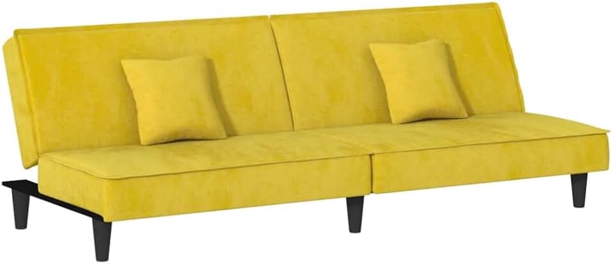 Geel, fluweel, woonkamerbank, kantoorbank, slaapkamerbank, loungebank voor woonkamer, slaapkamer, logeerkamer