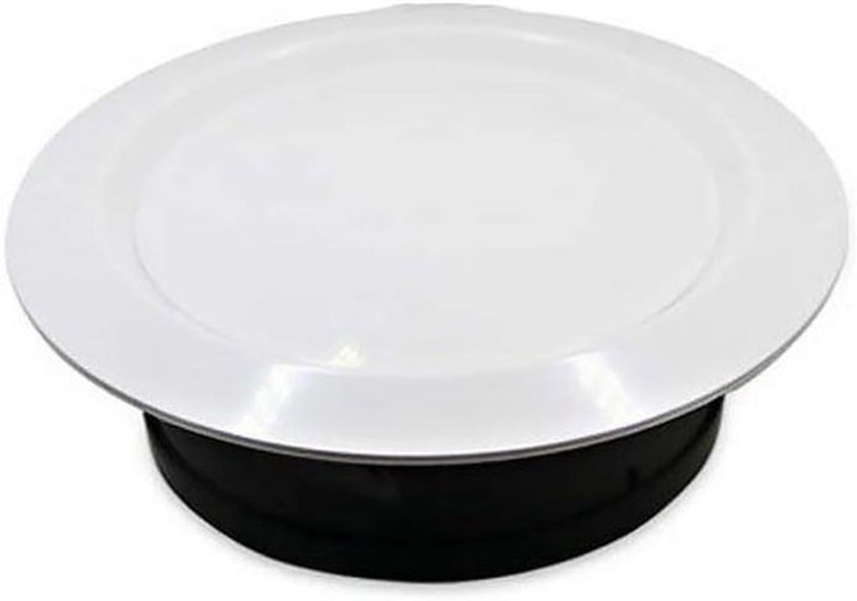 Circulaire Luchtventilroosters - Ventilatiekap van ABS kunststof - Wit en Zwart - Ronde wandventilatie voor thuis - Diameter 200 mm