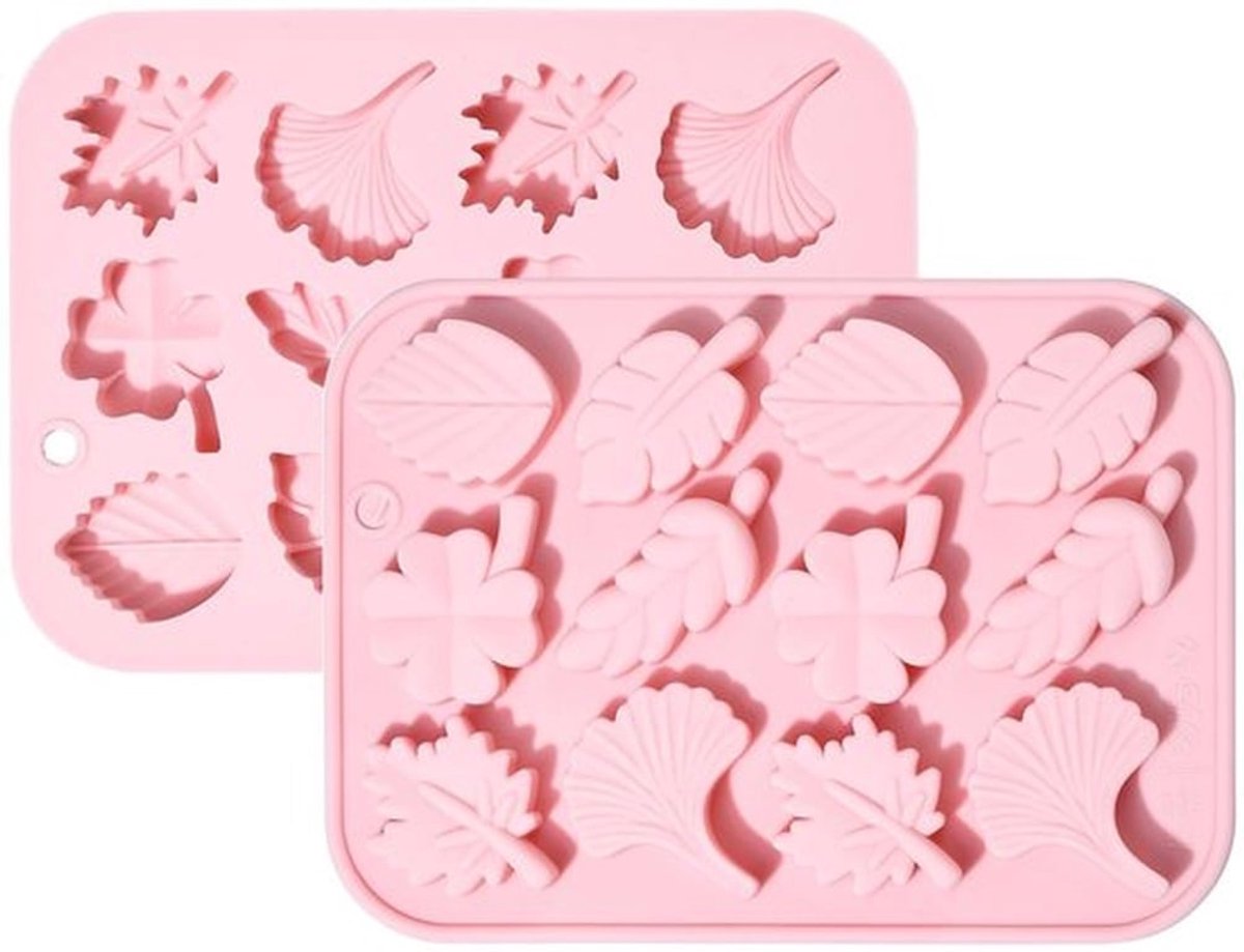 - Siliconen Bladvormen - Chocolade en bakken - Seizoensgebonden designs - 2 stuks - Creatieve bakaccessoires - Geschikt voor cake decoratie...