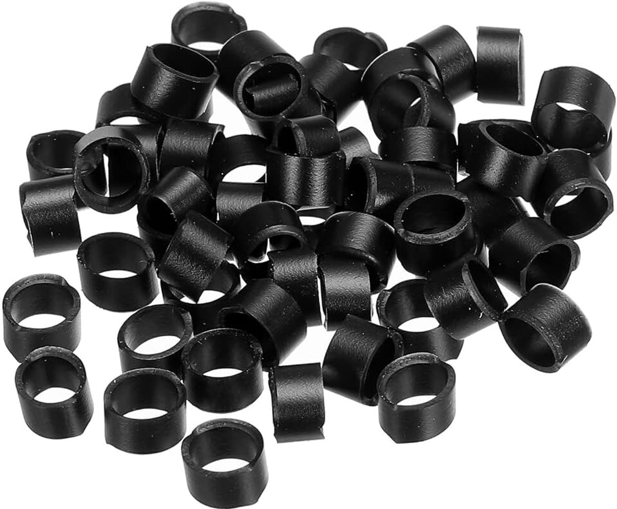Siliconen elastiekjes kabelbinders 50 stuks antislip 3/8 inch plat zwart voor koordwikkeling, zakwikkels, kunst