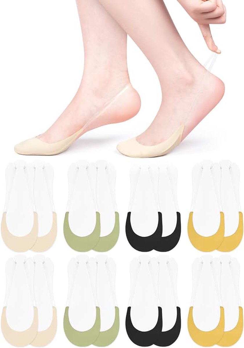 Sokken voor dames, antislip, voetbescherming, sokken met transparante TPU sling voor pumps en hakken