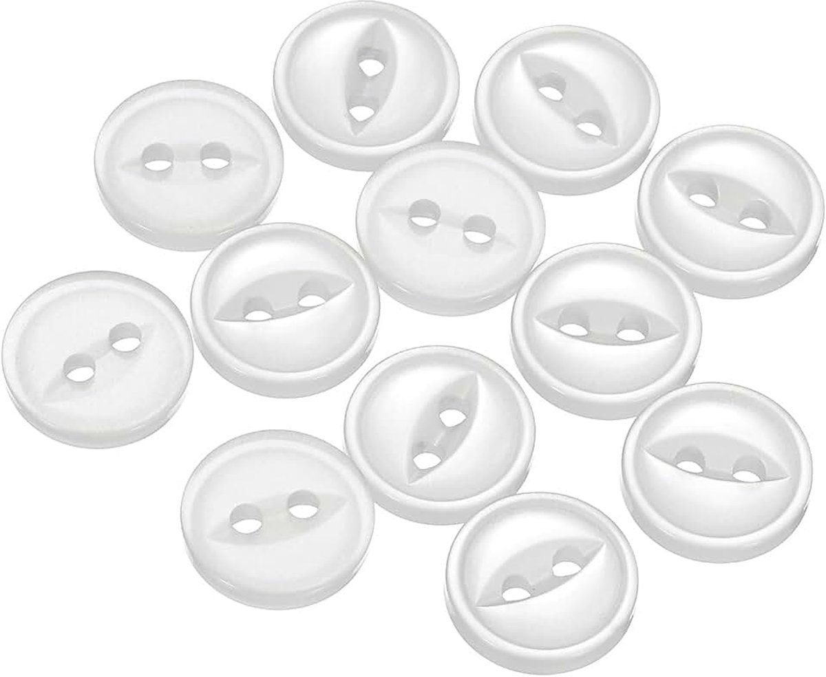 12 stuks 18 L crèmewitte ronde naaiknopen 11,5 mm 15/32 inch hars 2-gaats visoog kunsthandwerk reserveknop voor ambachtelijke broekkleding kleding sluitknopen