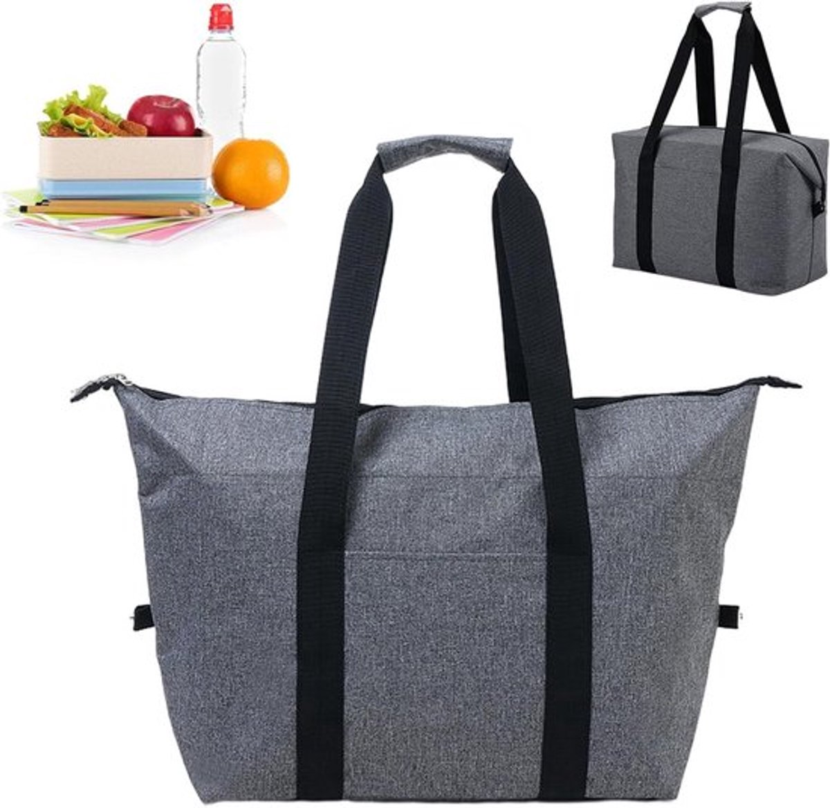 Opvouwbare zachte koeltas voor lunch en picknick - Geïsoleerd en draagbaar - Grote capaciteit - Geschikt voor werk, school en strand