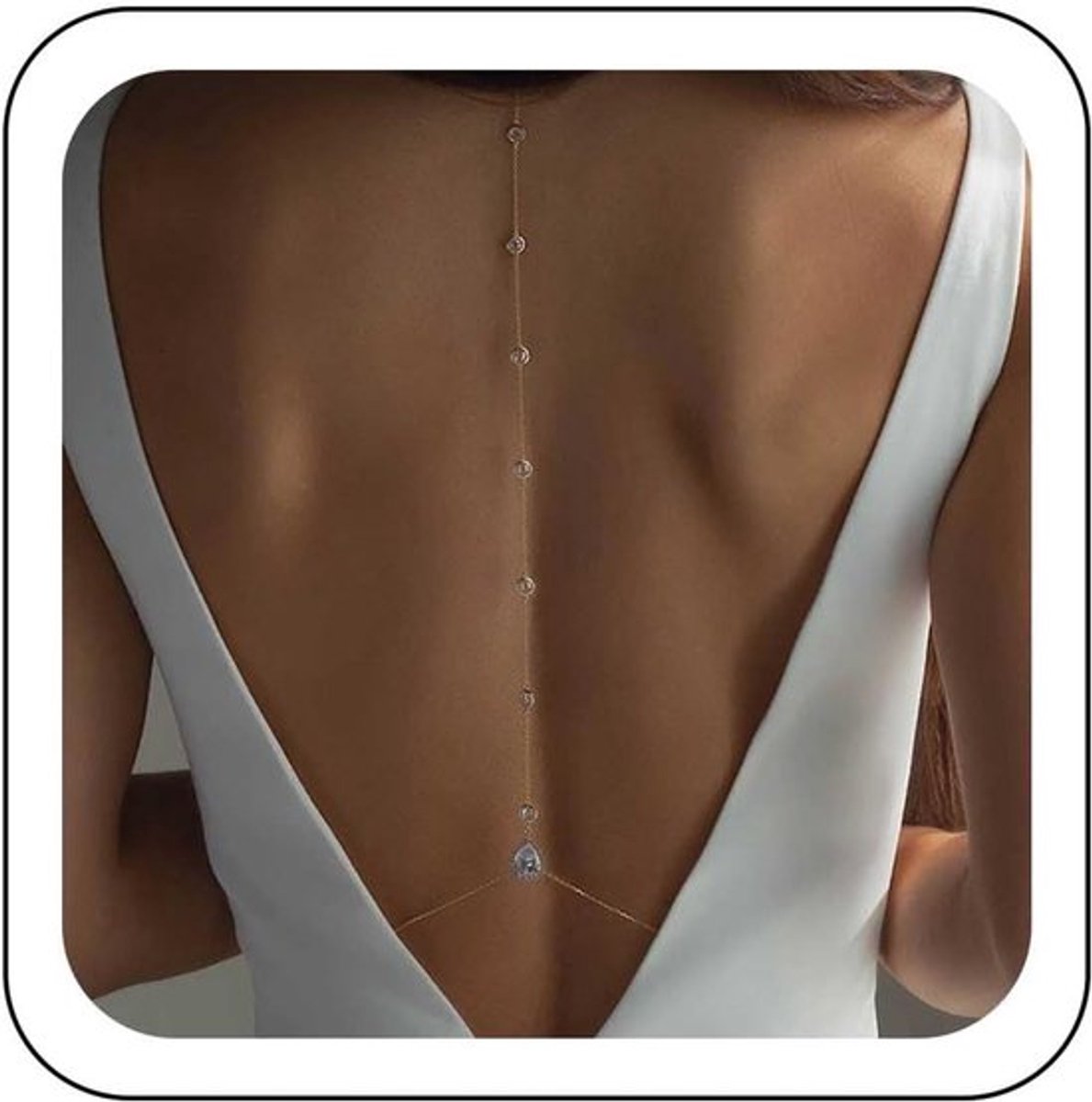 Elegante bodyketting met kristallen en strass voor bruiloften, strand en avondkleding voor dames