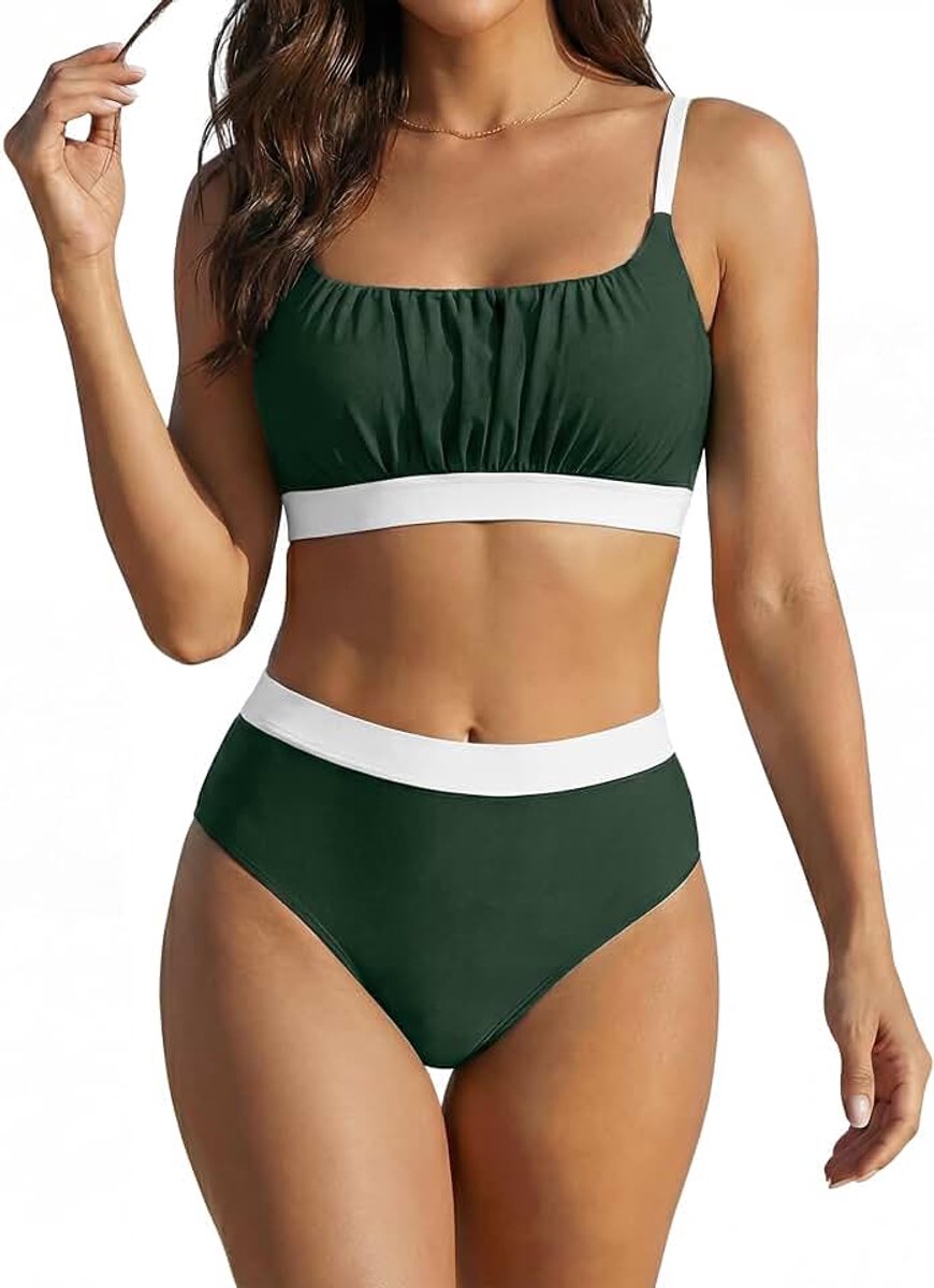 2 delig badpak voor dames push-up bikini hoge taille sexy bikiniset sportvest