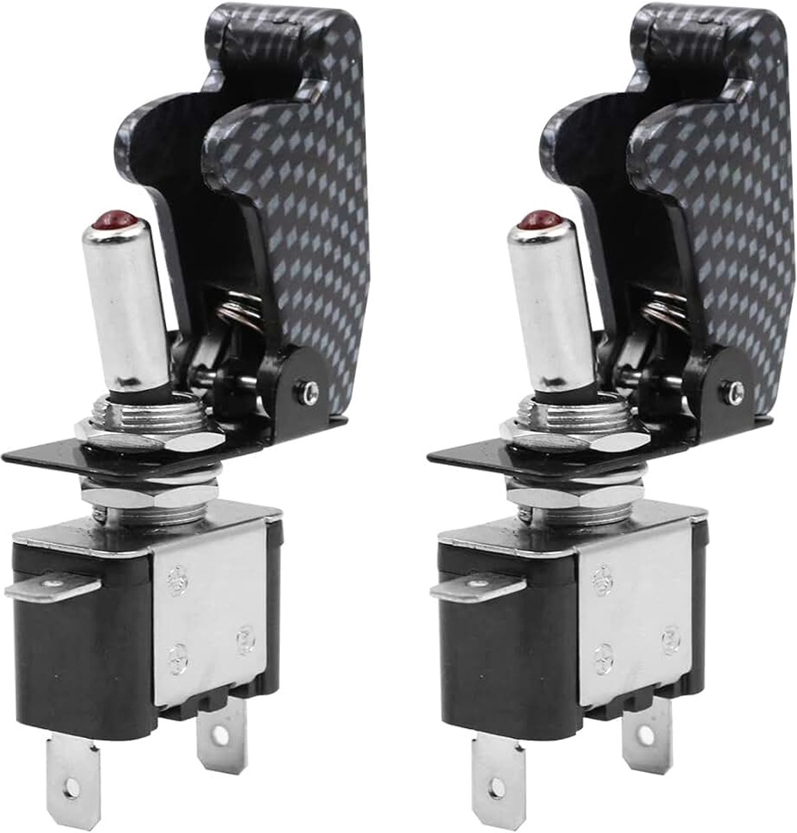 ASW-07D Led-tuimelschakelaar, 12 V, 20 A, robuust, met waterdichte afdekking, SPST ON/OFF, 3-polig, voor auto, vrachtwagen, boot, 2 stuks