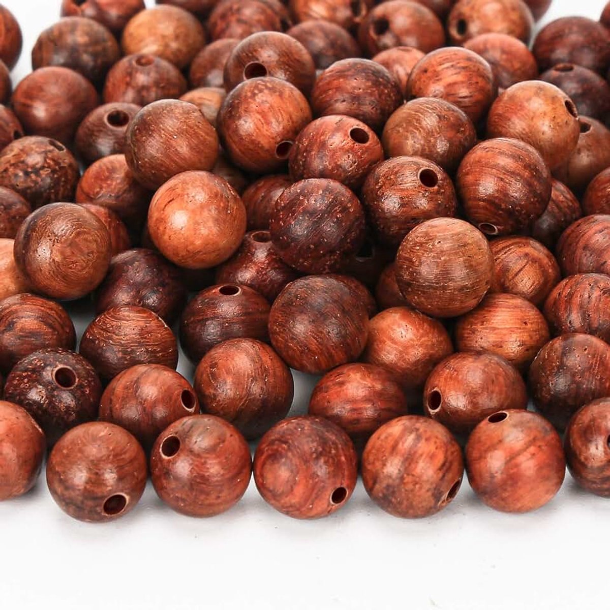 200 stuks 10 mm ronde natuurlijke sandelhouten kralen prachtige handgemaakte ambachten gepolijst spacer kralen voor armbanden doe-het-zelf sieraden maken