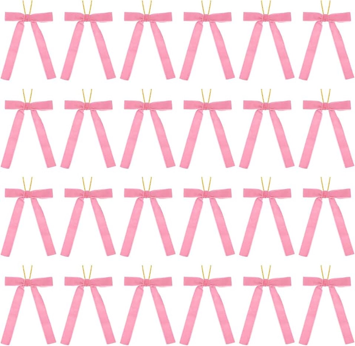Strikken, 24 stuks fluwelen ornamenten lint geschenkstrikken vintage krans boog voor kerstboom bruiloft verjaardagsfeestjes decor, roze (2,5 cm breed, 12,5 x 18,5 cm)