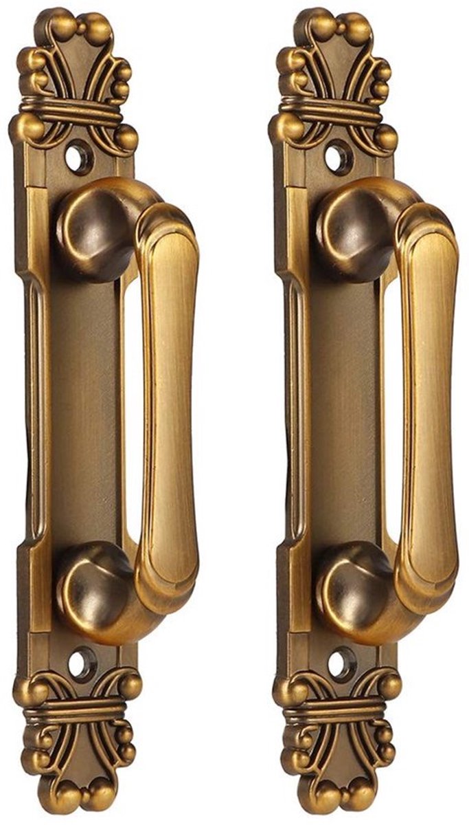 - Antieke Deurgreep - Retro Deurklink - Stijlvol Ontwerp - Goudkleurig - Kast Handvat - Perfect voor Schuifdeuren - 2 Stuks