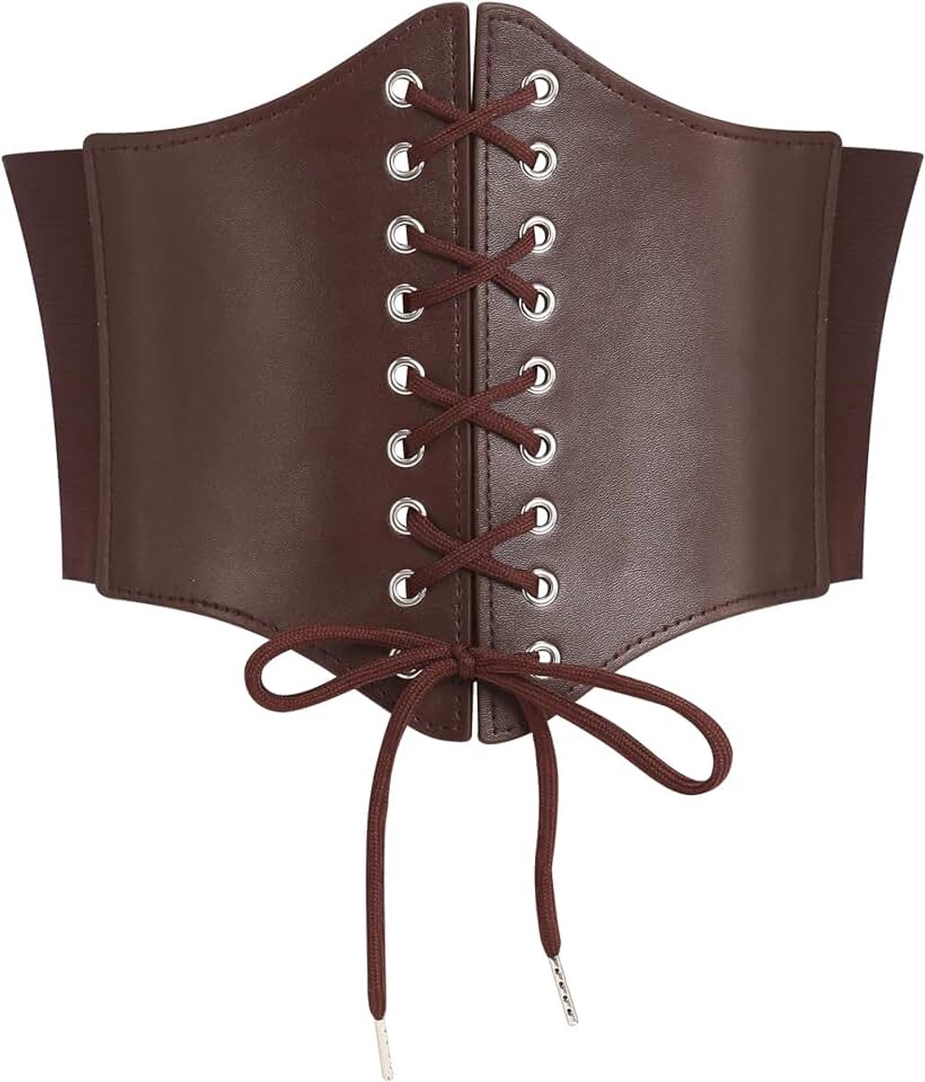 Corset Riem Dames – Vintage Stijl, Imitatieleer, Verstelbaar Elastiek, Maten S–XL