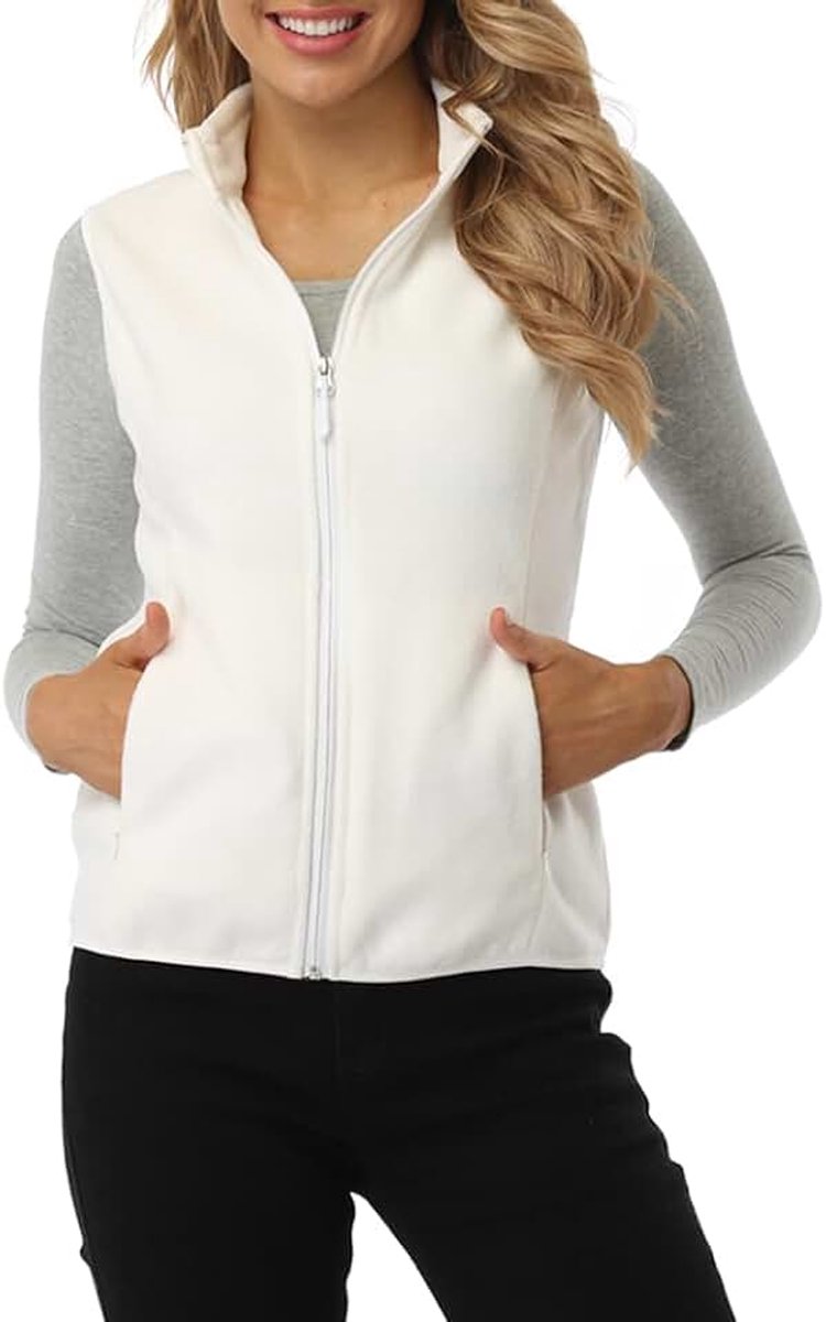 Dames Fleece Gilet, Lichtgewicht Bodywarmers Mouwloze Vest met Ritszakken