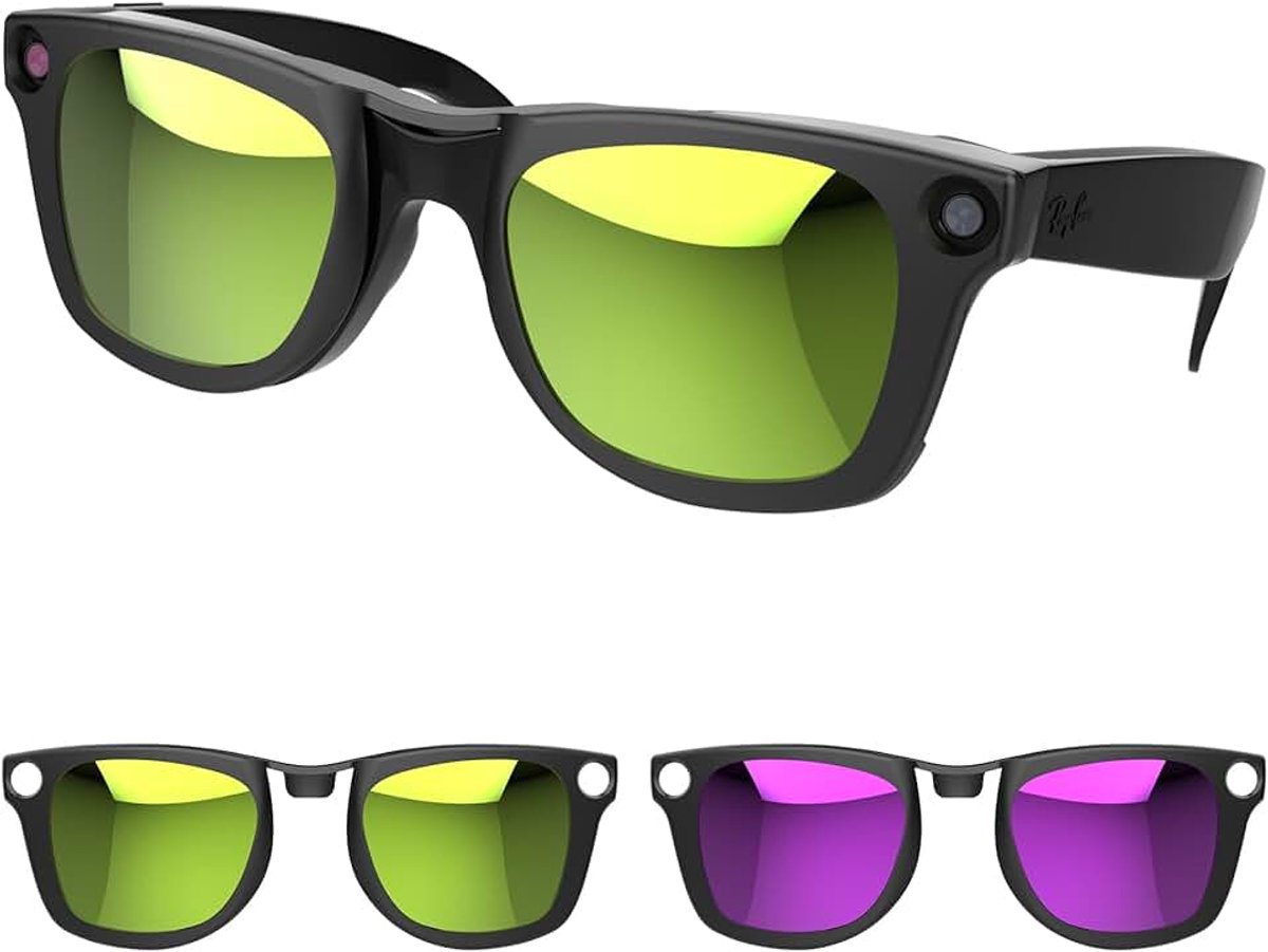Compatibel met Ray-Ban Meta Wayfarer (Standaard) Smart Bril Kleurveranderende Clip Set voor Man en Vrouw 50-22 Maat M