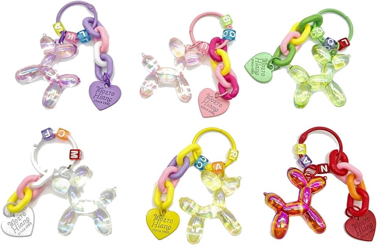 8 stuks sleutelhanger hond ballon decoratie sleutelhanger met sleutelhanger voor huisdieren auto