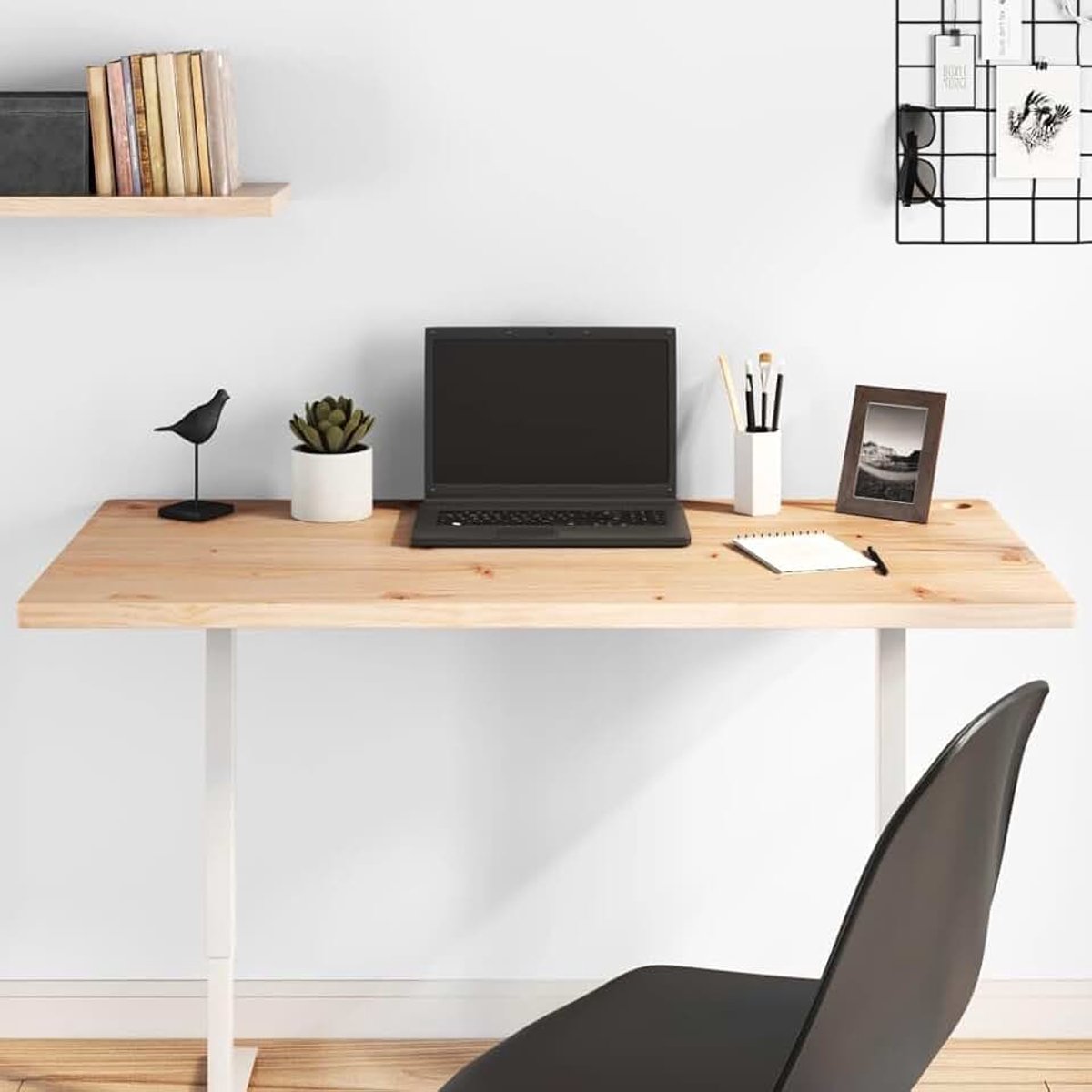 Bureaublad, tafelblad, vervangend tafelblad, houten plaat, tafelblad, vervangend onderdeel voor bureau, eettafel, 110 x 55 x 2,5 cm, massief grenen