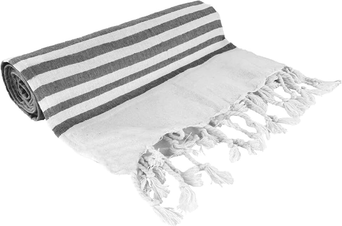 Home decor - Strandlaken van katoen - lichte strandhanddoek - Strandlaken van katoen - Strandlakens - 100% katoen - rook - 90 x 170 cm