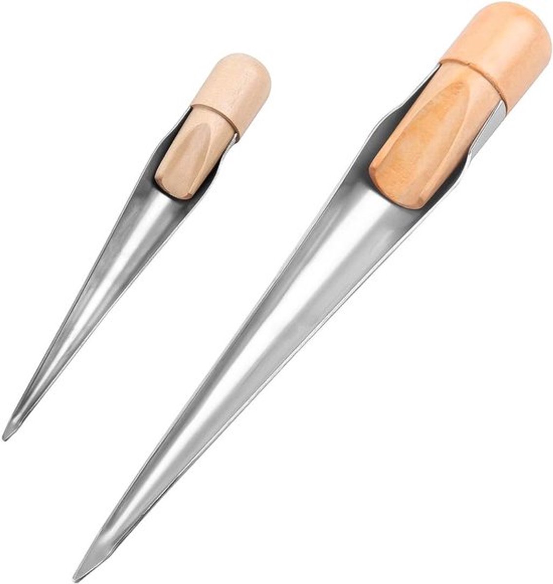 - Touwsplicegereedschap - Marine - 2 stuks - Roestvrij staal - Beukenhouten handvat - Geschikt voor jachten en boten - Holle nette tool