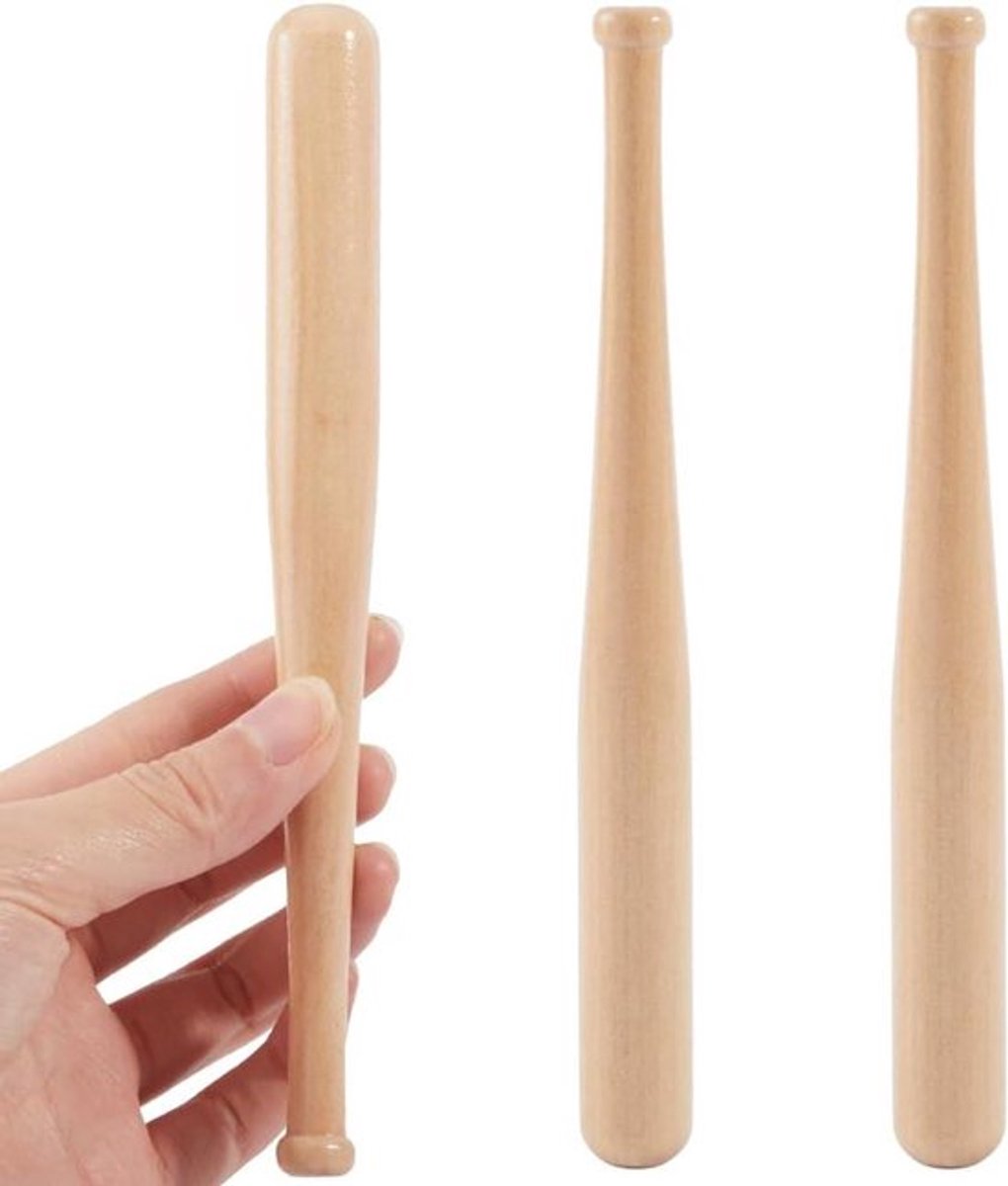 Honkbalknuppel - Mini - Ongeverfde Houten Vleermuizen - Schilderen - Sleutelhanger - Sport - Party Decor - Geschikt voor - 18CM - Unieke Honkbalknuppel voor DIY Projecten & Gunsten.