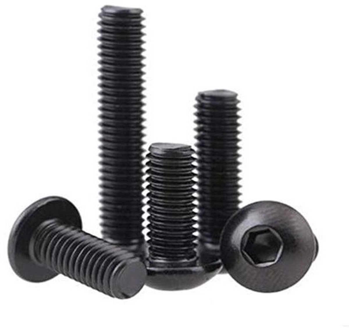 Roestvrijstalen schroeven 5 stuks met bolkop en zeskantige inkeping - M4 x 16 mm, voor diverse toepassingen.
