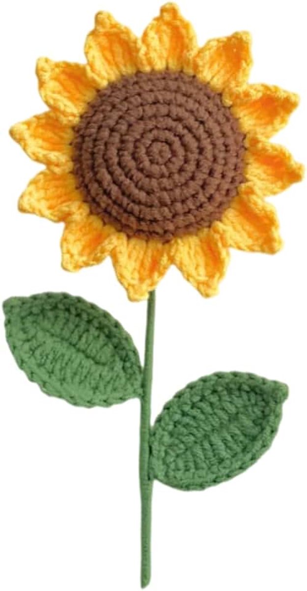 Bloemen, 1 stuk gebreide kunstwollen zonnebloemen voor meisjes, bruiloftsboeket, verjaardag, vrouwendag, feest, bruiloft, afstudeerfeest, ceremonie, nieuw thuis