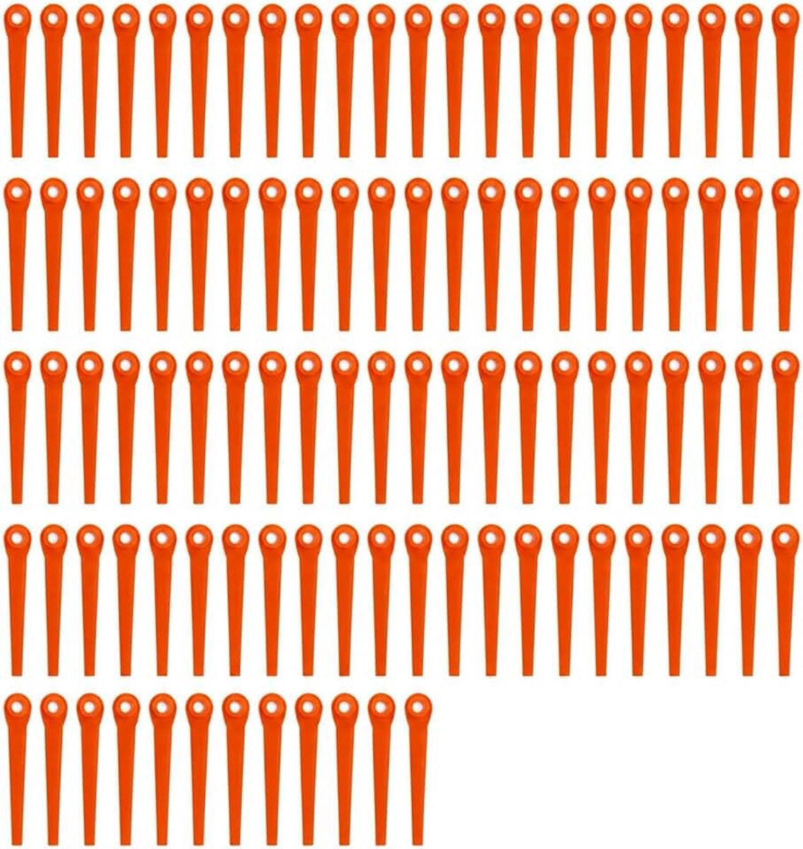 100 stuks snijmessen voor Gardena EasyCut Li18/23R ComfortCut Li18/23R AccuCut 400Li/450Li, kunststof messen voor Gardena, vervanging, duurzaam, eenvoudige en snelle vervanging