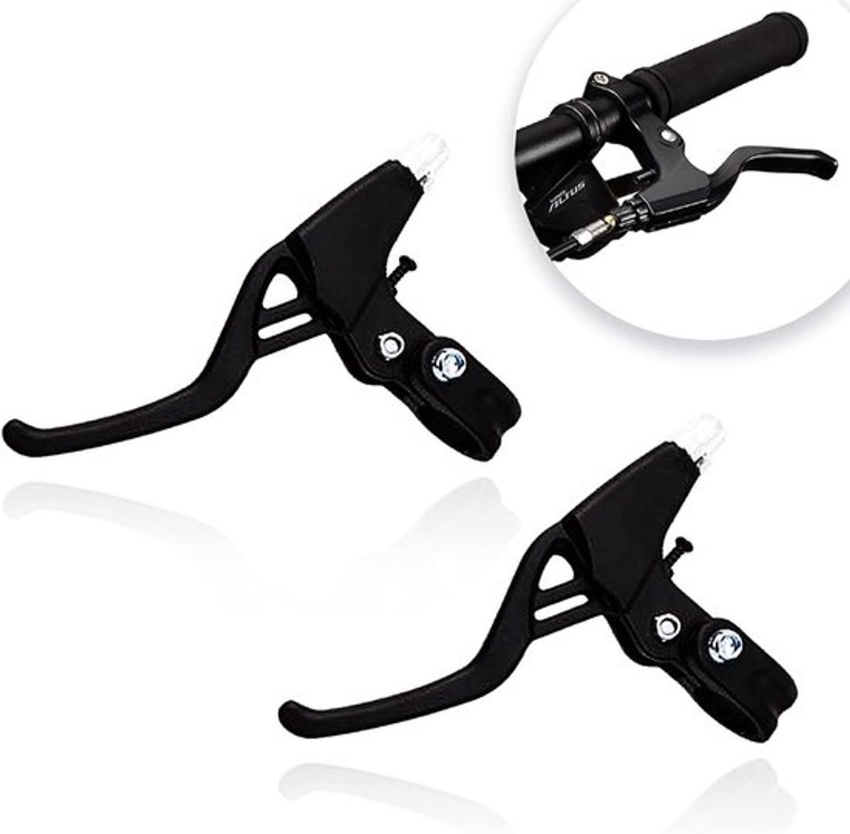 Aluminiumlegering fietsremhendel - MTB Road Bike Grips, 2,2 cm diameter, fietsonderdelen (zwart)